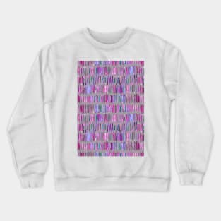 Messy Watercolor Stripes in Pink and Purple Crewneck Sweatshirt